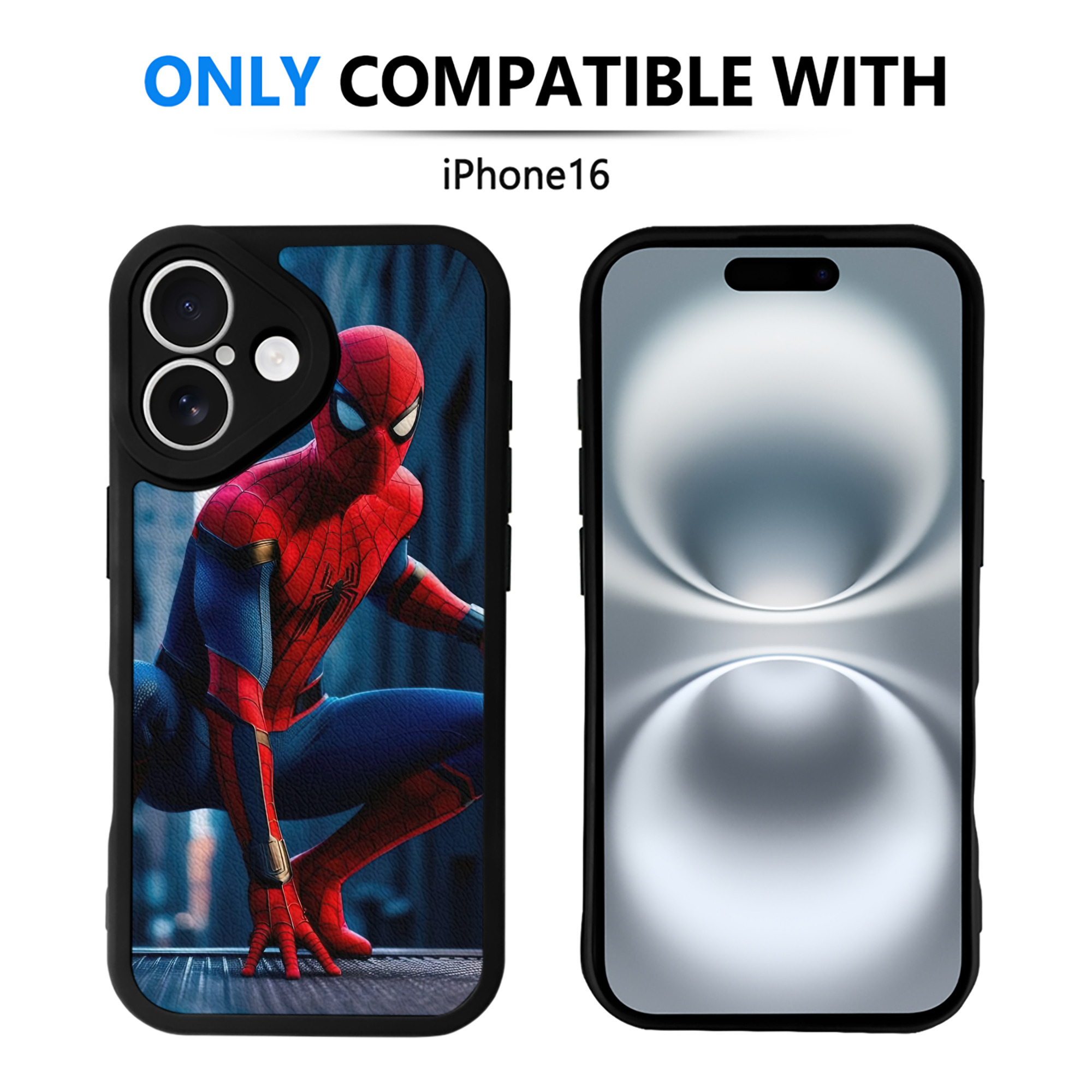 Spider Man スパイダーマン 【iPhone 16シリーズ対応】シリコンスマホケース（レザー調） 材質：シリコン